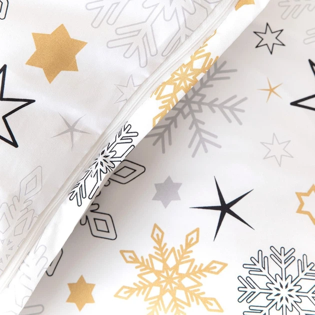 Komplet pościeli Homla Floco Poszewka na kołdrę 200 x 220 cm + 2 poszewki na poduszki 70 x 80 cm ze świątecznym wzorem Biały (5904183829586) - obraz 3