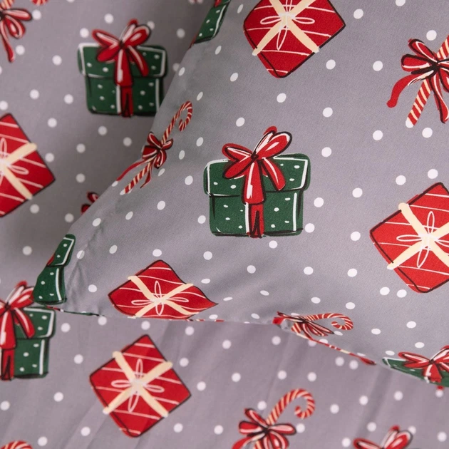 Komplet pościeli Homla Floriana Poszewka na kołdrę 200 x 220 cm + 2 poszewki na poduszki 70 x 80 cm ze świątecznym wzorem Wielokolorowy (5904183858708) - obraz 3