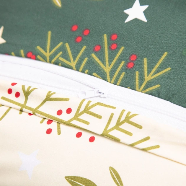 Komplet pościeli Homla Godis Poszewka na kołdrę 200 x 220 cm + 2 poszewki na poduszki 70 x 80 cm ze świątecznym wzorem Wielokolorowy (5904183858562) - obraz 5