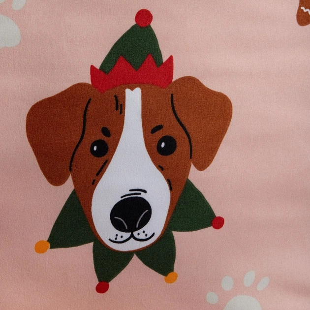 Komplet pościeli Homla Mirth Poszewka na kołdrę 160 x 200 cm + 2 poszewki na poduszki 70 x 80 cm ze świątecznym wzorem Beżowy (5906496700347) - obraz 2