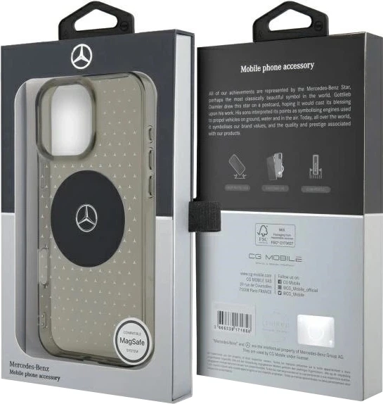 Панель Mercedes Benz Star Pattern для Apple iPhone 16 Pro з MagSafe Black (3666339326340) - зображення 8