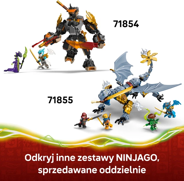 Zestaw klocków LEGO Ninjago Mech specjalny Cole’a i Zane w smoczej zbroi 364 elementy (71854) - obraz 8