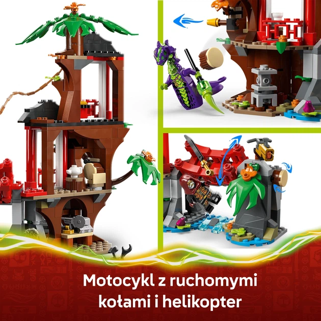 Zestaw klocków LEGO Ninjago Bitwa ninja: domek na drzewie z pojazdami 642 elementy (71857) - obraz 4