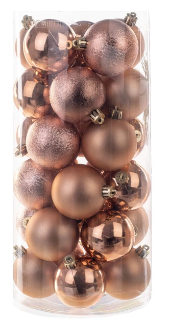 Komplet bombek na choinkę Kadax Pons 6 cm 30 szt Miedziany K11239 (5906638309308) - obraz 1