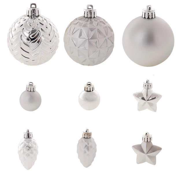 Komplet bombek na choinkę Kadax Pons Mix 7-3 cm 60 szt Srebrny K11248 (5906638309391) - obraz 3