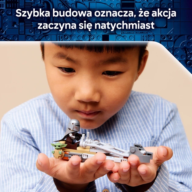Zestaw klocków LEGO Star Wars Śmigacz Mandalorianina i Grogu 58 elementów (75436) - obraz 5