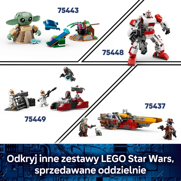 Zestaw klocków LEGO Star Wars Śmigacz Mandalorianina i Grogu 58 elementów (75436) - obraz 8
