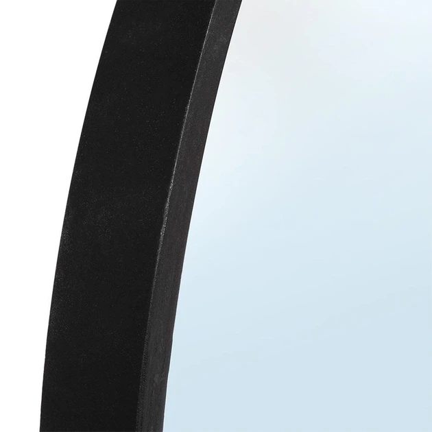 Lustro ścienne Vilde 569290 Okrągłe drewniane 50 cm Czarne (5904316404420) - obraz 3