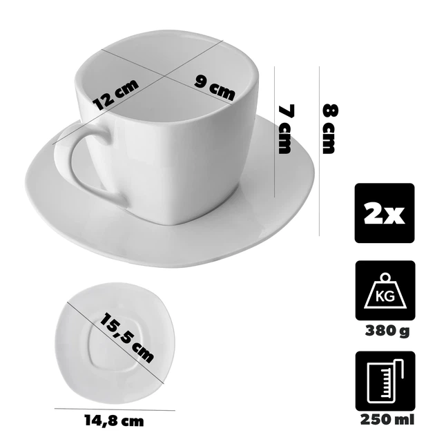 Zestaw filiżanek ze spodkiem Kadax Fraisse 2 szt x 250 ml (5906638301029) - obraz 4