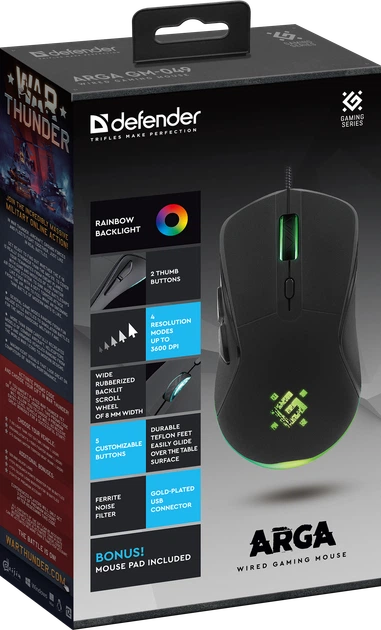 Мышь Defender Arga GM-049 USB LED Black (4745090826517) - изображение 7