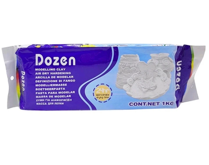 Масса для лепки (глина) Dozen, самозатвердевающая, белая 1 кг, - Фото 1 Масса для лепки (глина) Dozen, самозатвердевающая, белая 1 кг, - изображение 1