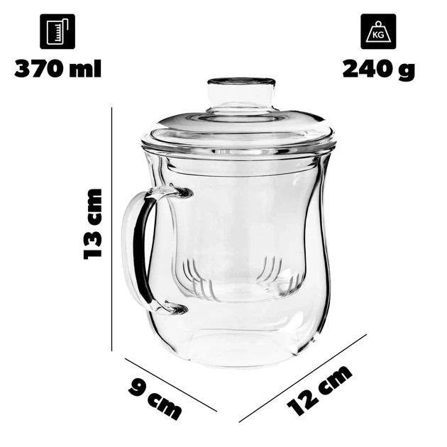 Kubek do herbaty Kadax Braud z zaparzaczem 370 ml (5906638312858) - obraz 3