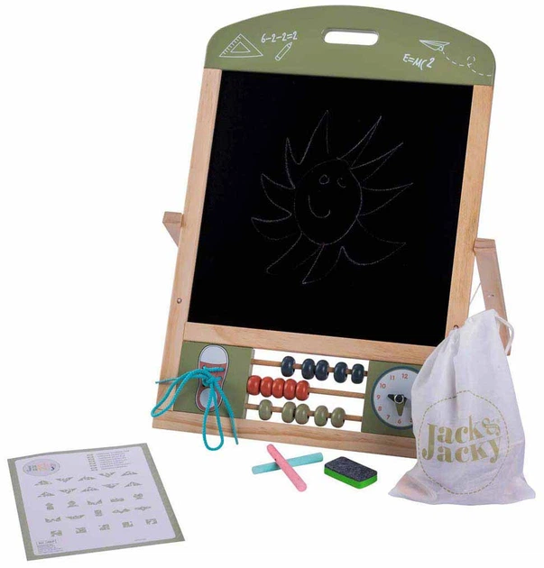 Tablica do rysowania Jack&Jacky Drewniany stolik szkolny z tablicą (8716096018776) - obraz 2