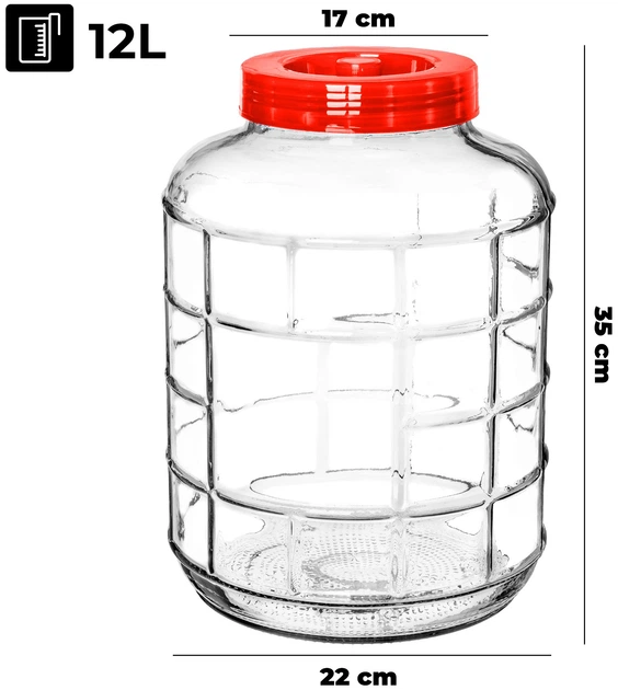 Słój szklany Kadax Fenis uniwersalny z zakrętką 12 l (5903699405888) - obraz 3