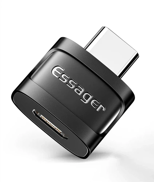 Переходник Essager Type C male to micro USB female (EZJMC-XL01) - Фото 2 Переходник Essager Type C male to micro USB female (EZJMC-XL01) - изображение 2
