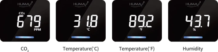 Портативный монитор качества воздуха c WiFi Huma-i ECO (температура, влажность, CO₂) - изображение 2