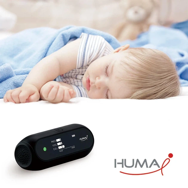 Портативный монитор качества воздуха Huma-i Black (PM2.5, PM10, CO₂, VOC, температура, влажность) - изображение 2