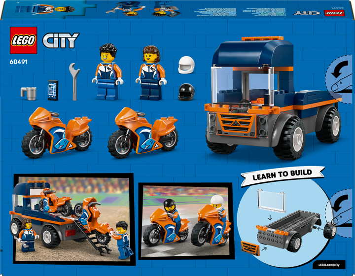 Конструктор LEGO CITY Транспортная машина для мотоциклов 88 элементов (60491) - Фото 9 Конструктор LEGO CITY Транспортная машина для мотоциклов 88 элементов (60491) - изображение 9
