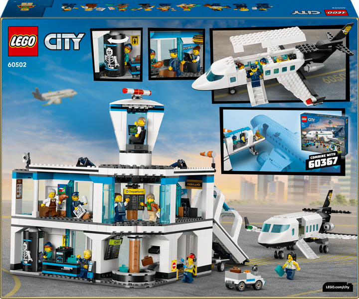 Конструктор LEGO CITY Аэропорт и самолет 887 элементов (60502
