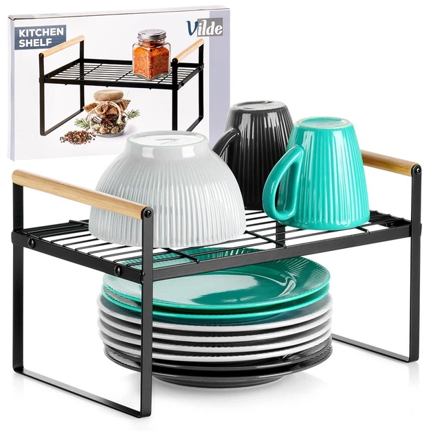 Półka kuchenna Vilde 229228 metalowa 33 x 21 x 19.5 cm Czarna (5904316497224) - obraz 3