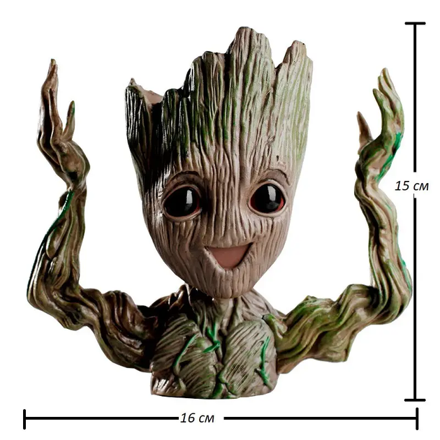 Кашпо з мохом Грут Groot G4 фігурна для декору будинку та офісу зелена рослина для інтер'єру (VIL-O_33P) - Фото 9 Кашпо з мохом Грут Groot G4 фігурна для декору будинку та офісу зелена рослина для інтер'єру (VIL-O_33P) - зображення 9