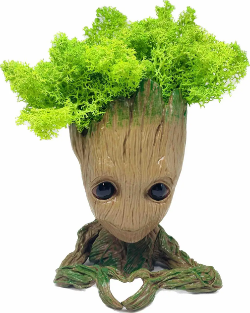 Кашпо с мхом Грут Groot G2 фигурное для декора дома и офиса оригинальный горшок для растений (LIV-S_11C) - Фото 1 Кашпо с мхом Грут Groot G2 фигурное для декора дома и офиса оригинальный горшок для растений (LIV-S_11C) - изображение 1