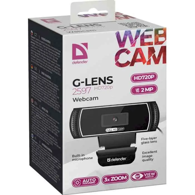 Веб-камера Defender G-lens pro version 2597 HD720 2Mp черная для видеосвязи с микрофоном и кнопкой съемки (IS-OP_22-G) - изображение 7