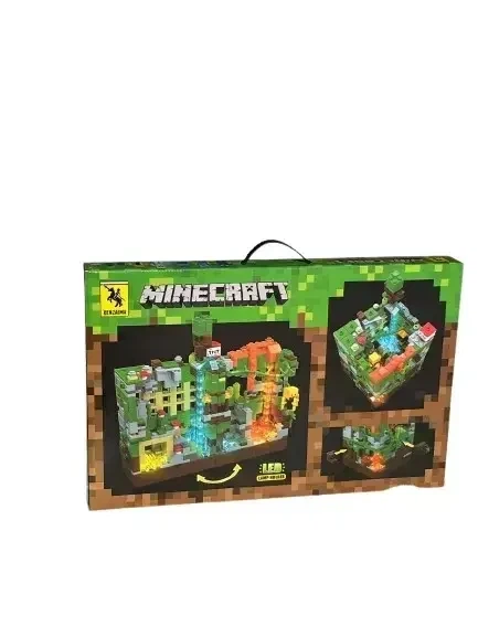 Конструктор LED Майнкрафт Minecraft Битва в джунглях 866 деталей Деревня, замок, ферма + человечки + свет - Фото 3 Конструктор LED Майнкрафт Minecraft Битва в джунглях 866 деталей Деревня, замок, ферма + человечки + свет - изображение 3