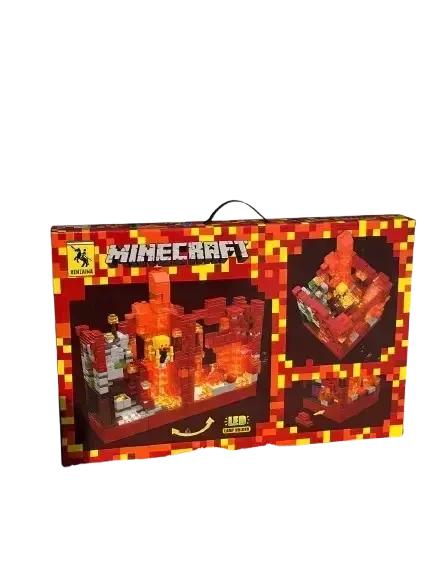 Конструктор LED Майнкрафт Minecraft Битва в аду 856 деталей Деревня, крепость, ферма + человечки + свет - Фото 4 Конструктор LED Майнкрафт Minecraft Битва в аду 856 деталей Деревня, крепость, ферма + человечки + свет - изображение 4