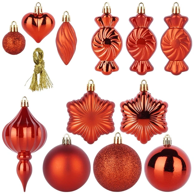 Набір ялинкових кульок Home & Styling Collection 839557 ударостійкі 3-11.5 см 32 шт (8721037246569) - зображення 3