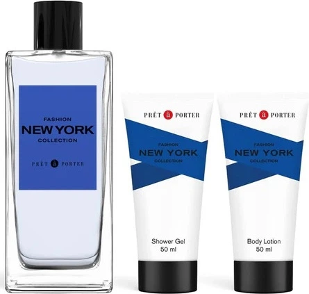 Zestaw męski Coty Pret A Porter Fashion Man New York Woda kolońska 100 ml + Żel pod prysznic 50 ml + Balsam do ciała 50 ml (3616305886828) - obraz 2