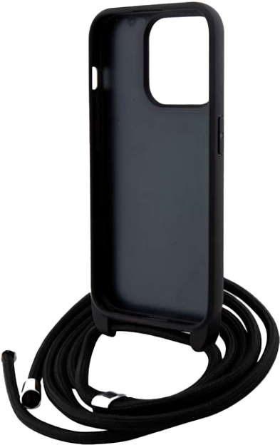 Etui Karl Lagerfeld Crossbody Saffiano Monogram Metal Pin Karl & Choupette do Apple iPhone 15 Pro Czarny (KLHCP15LSASKNPSK) - obraz 5