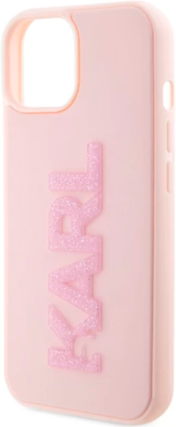 Etui Karl Lagerfeld 3D Rubber Glitter Logo do Apple iPhone 15/14/13  Pink (KLHCP15S3DMBKCP) - obraz 4