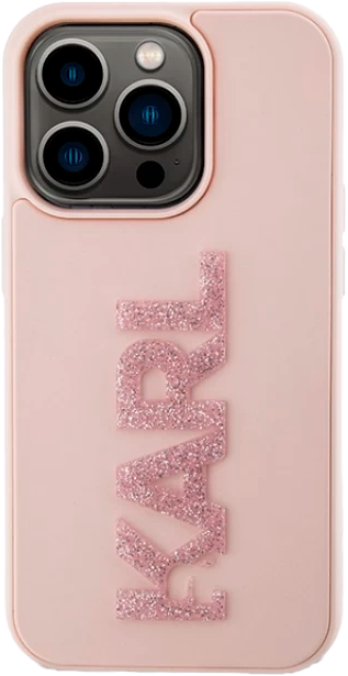 Etui Karl Lagerfeld 3D Rubber Glitter Logo do Apple iPhone 15 Pro Max Pink (KLHCP15X3DMBKCP) - obraz 2