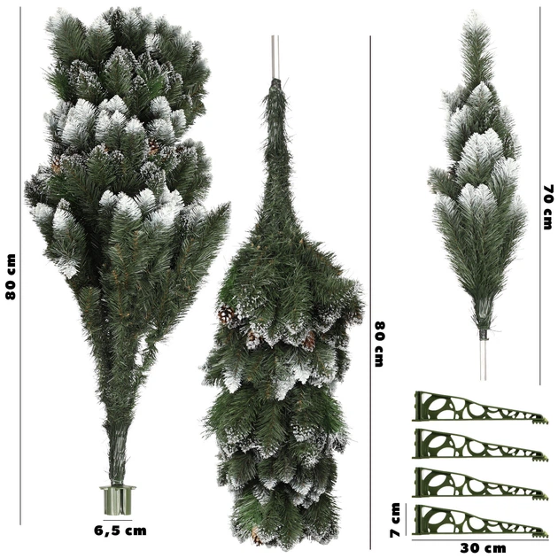 Сосна декоративна Kadax Este засніжена з шишками ПВХ 220 см K5553 (5903699446959) - зображення 4