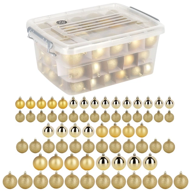 Набір ялинкових кульок Home Styling Collection 839500 ударостійкі В коробці 4 / 5 / 6 см 70 шт (8721037666060) - зображення 4