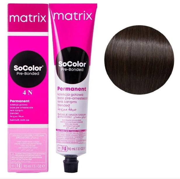 Крем-краска Matrix SoColor Pre-Bonded Cream Permanent №4N Шатен 90 мл (26582WB) - Фото 1 Крем-краска Matrix SoColor Pre-Bonded Cream Permanent №4N Шатен 90 мл (26582WB) - изображение 1