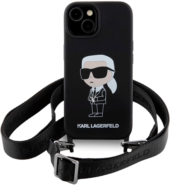 Etui Karl Lagerfeld Crossbody Ikonik do Apple iPhone 15/14/13  Black (KLHCP15SSCBSKNK) - obraz 2