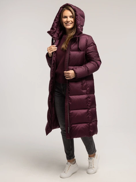 Пуховик зимовий довгий жіночий Lee Cooper Laura-7030 M Бордовий (5905991747222) - зображення 5