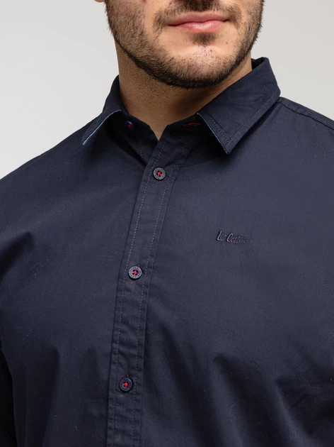 Сорочка бавовняна чоловіча Lee Cooper Rey-02Zg 2XL Темно-синя (5905991747765) - зображення 3