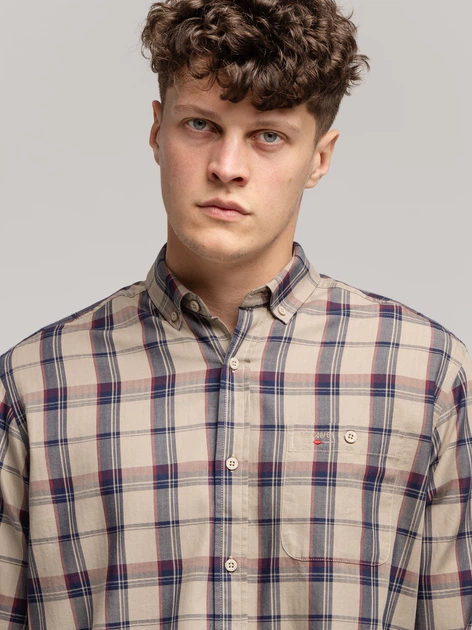 Koszula męska bawełniana w kratę Lee Cooper New Tenby-09Zk M Beżowa (5905991747970) - obraz 5