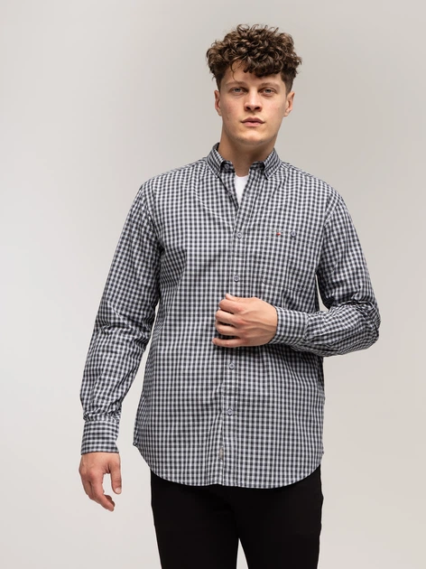 Koszula męska bawełniana w kratę Lee Cooper New Tenby-39Zk 2XL Szara (5905991748144) - obraz 3