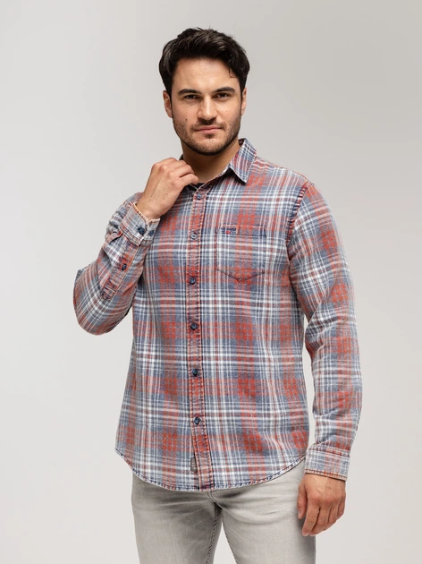 Koszula męska bawełniana w kratę Lee Cooper Will-2107 2XL Czerwona (5905991748298) - obraz 3