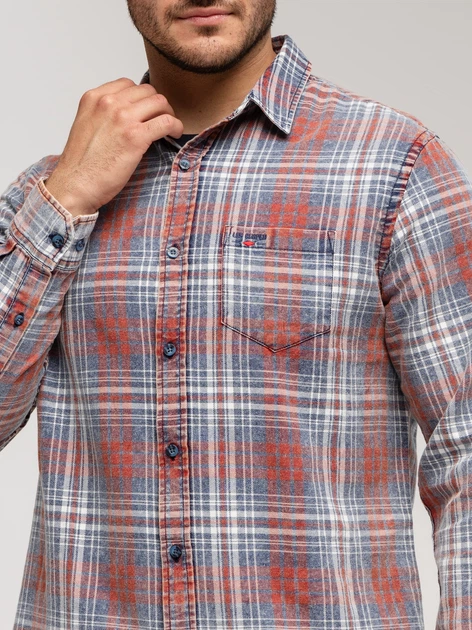 Koszula męska bawełniana w kratę Lee Cooper Will-2107 XL Czerwona (5905991748281) - obraz 4