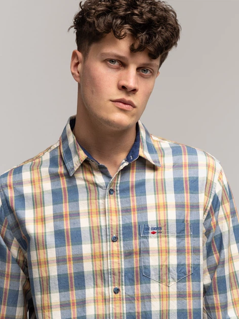 Сорочка бавовняна чоловіча Lee Cooper Will-2130 L Синя (5905991748427) - зображення 4