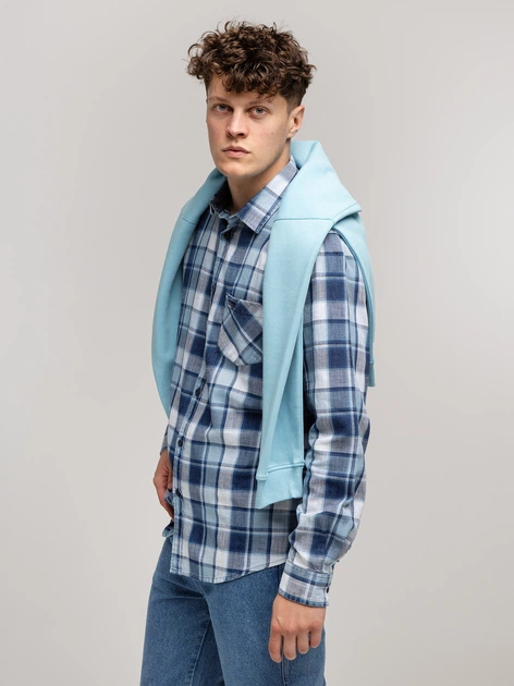 Сорочка бавовняна чоловіча Lee Cooper Scott-5817 2XL Синя (5905991748601) - зображення 4