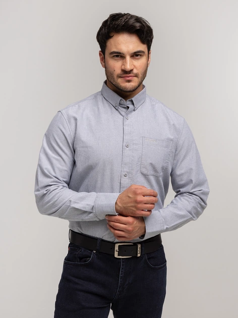 Сорочка бавовняна чоловіча Lee Cooper Liam-Oxford M Світло-блакитна (5905991750666) - зображення 3