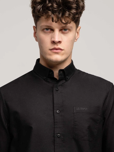 Koszula męska bawełniana Lee Cooper Lars Oxford M Czarna (5905991750918) - obraz 5