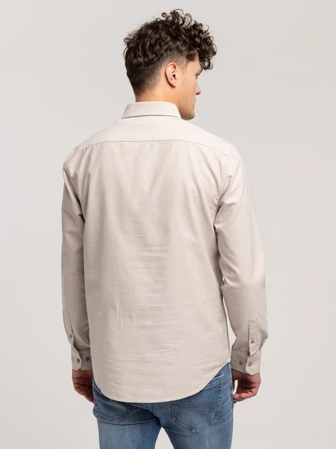 Koszula męska bawełniana Lee Cooper Lars Oxford L Beżowa (5905991750994) - obraz 2