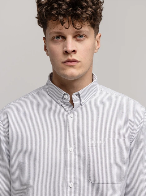 Koszula męska bawełniana w paski Lee Cooper Lloyd Oxford M Szara (5905991751366) - obraz 3